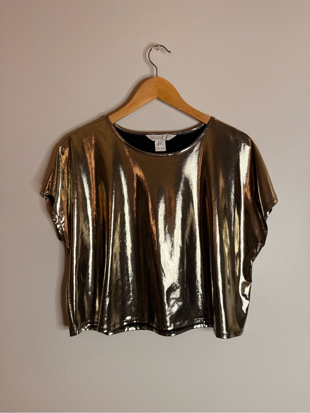APRICOT Metallic Gold Short Sleeve Boxy Tee